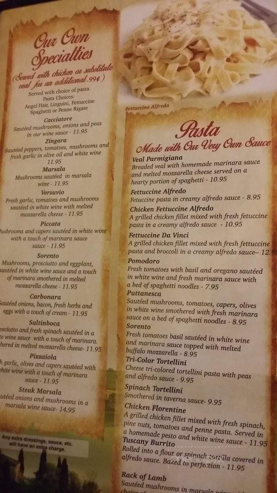 Tuscany Italian Restaurant - Radcliff, KY menu_pic