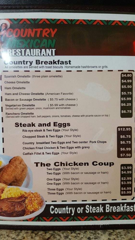 Country & Mexican Restaurant - Baytown, TX menu_pic