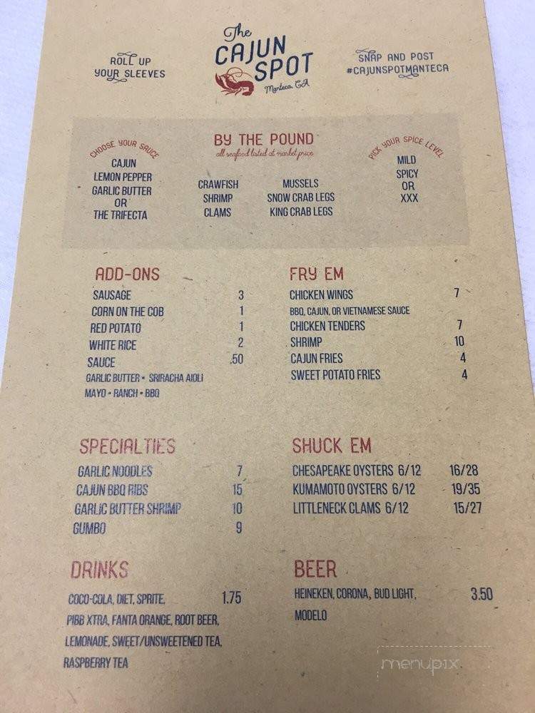 The Cajun Spot - Manteca, CA menu_pic