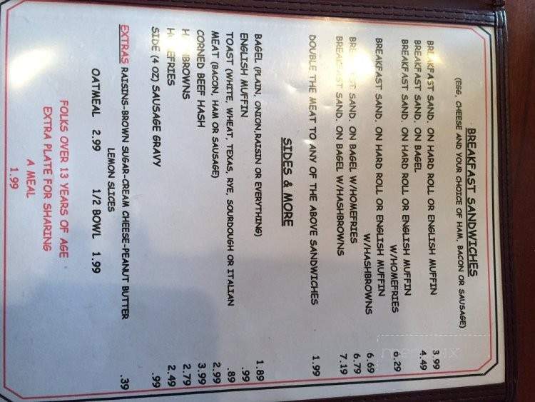 Corner Diner Too - Sherrill, NY menu_pic