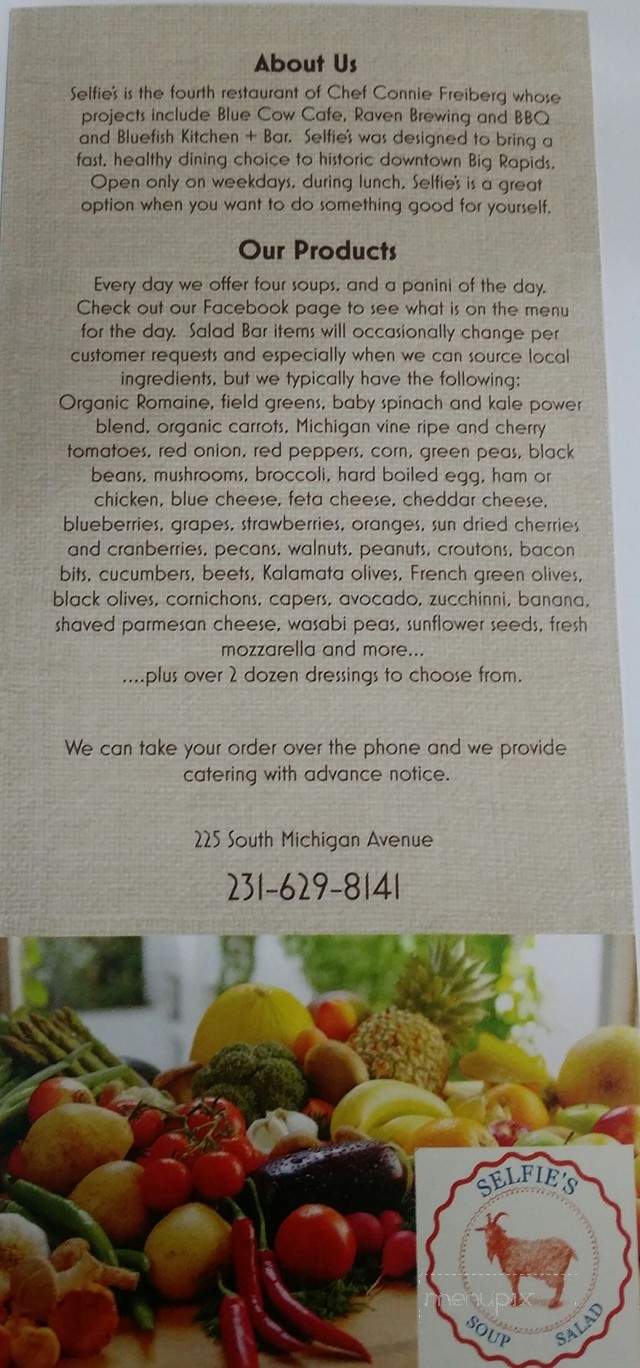 Selfie's Soup & Salad - Big Rapids, MI menu_pic