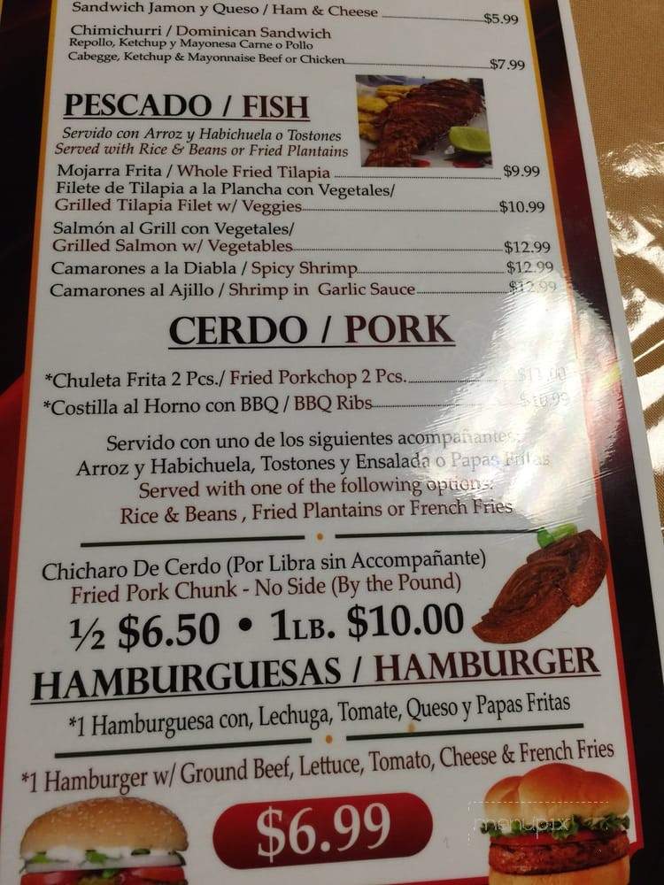 Rancho Tipico Restaurant & Bar - Richmond, VA menu_pic
