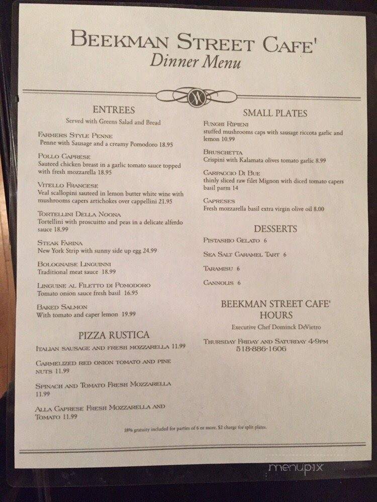 Beekman Street Cafe - Saratoga Springs, NY menu_pic