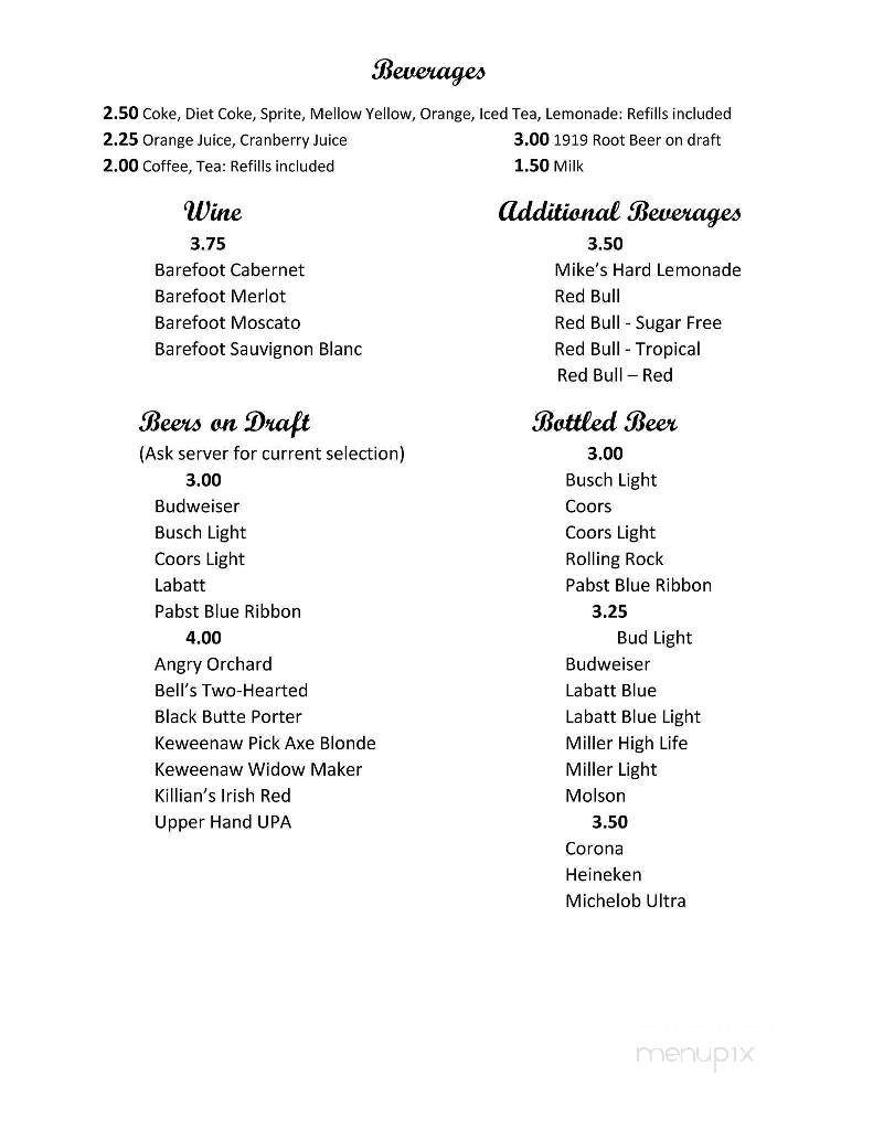 Grand Marais Tavern - Grand Marais, MI menu_pic