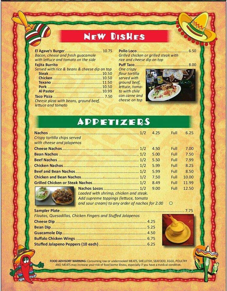 El Agave Mexican Restaurant - Florence, SC menu_pic