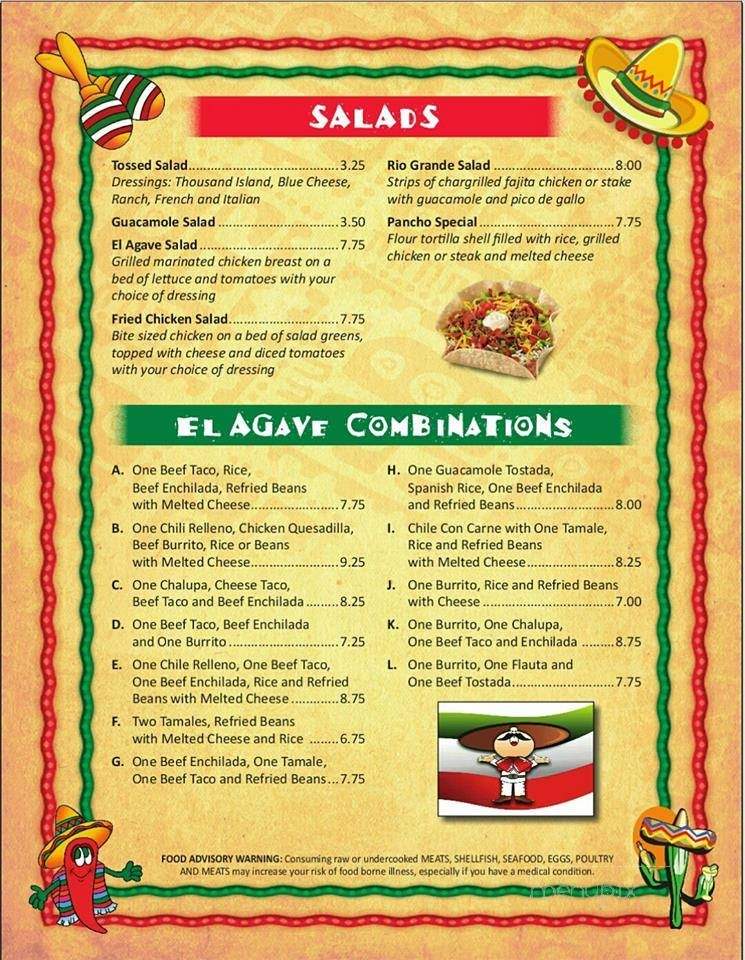 El Agave Mexican Restaurant - Florence, SC menu_pic