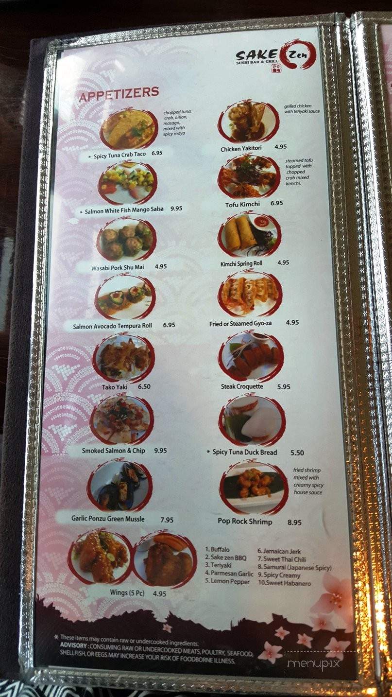 Sake Zen Sushi and Grill - Anderson, SC menu_pic