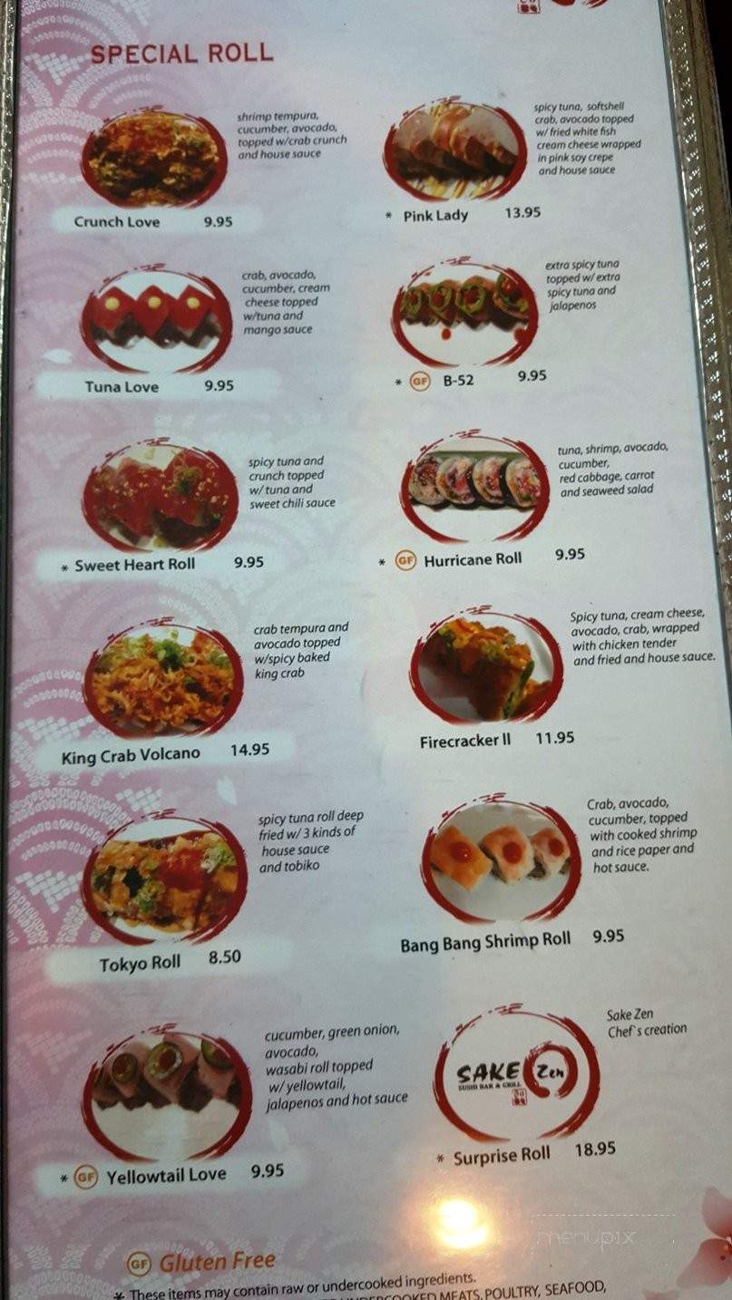 Sake Zen Sushi and Grill - Anderson, SC menu_pic