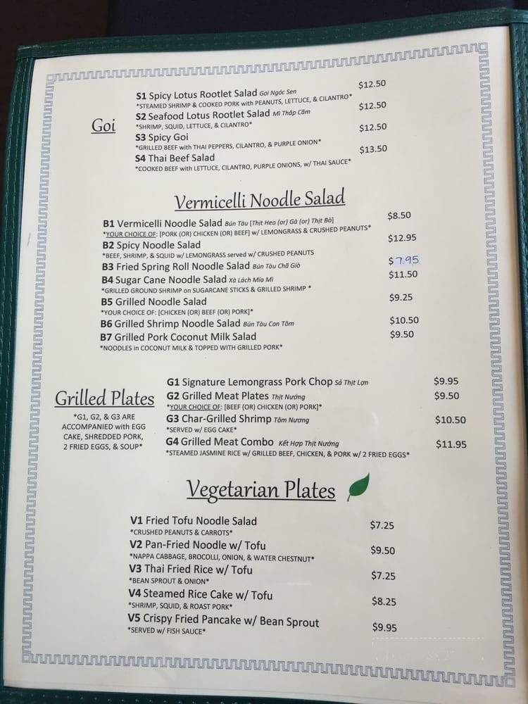 Vietnamese Garden Restaurant - Fayetteville, NC menu_pic