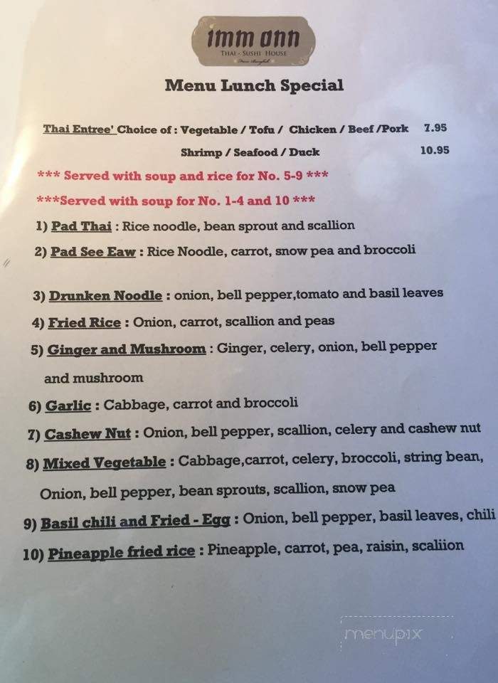 Imm Onn Thai Sushi House - Merritt Island, FL menu_pic