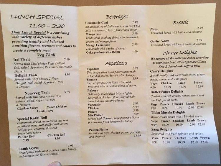 Taste of India - Mount Vernon, WA menu_pic