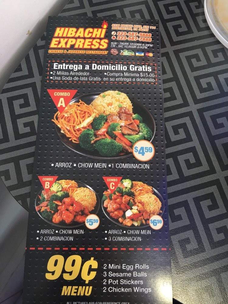 Hibachi Express - Los Angeles, CA menu_pic