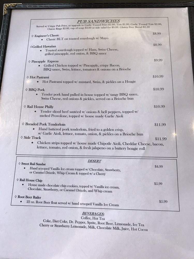 Rail House Pub & Grill - Gridley, CA menu_pic