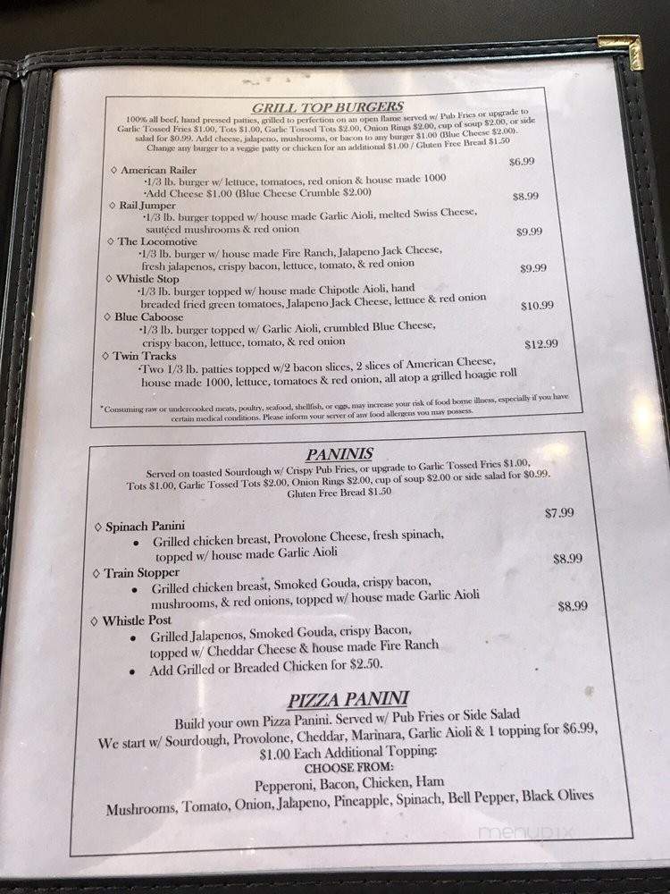 Rail House Pub & Grill - Gridley, CA menu_pic