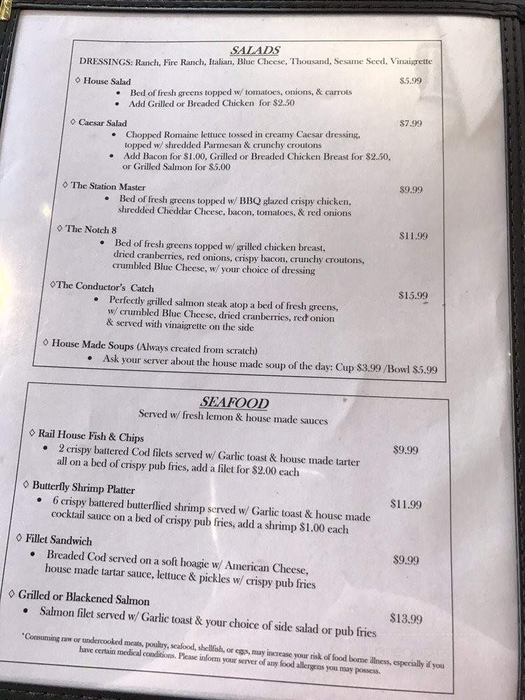 Rail House Pub & Grill - Gridley, CA menu_pic