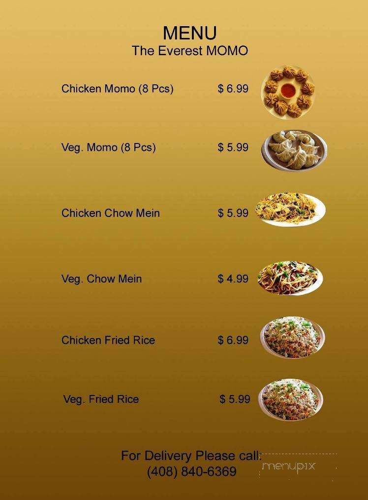 The Everest Momo - Sunnyvale, CA menu_pic