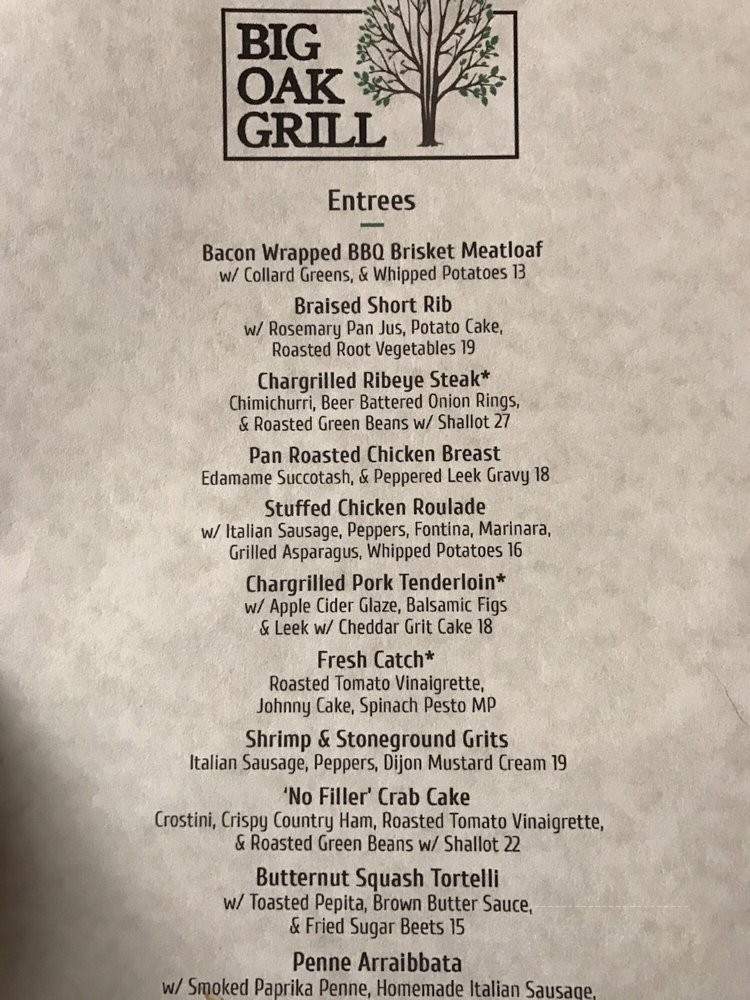 Big Oak Grill - Chester, VA menu_pic