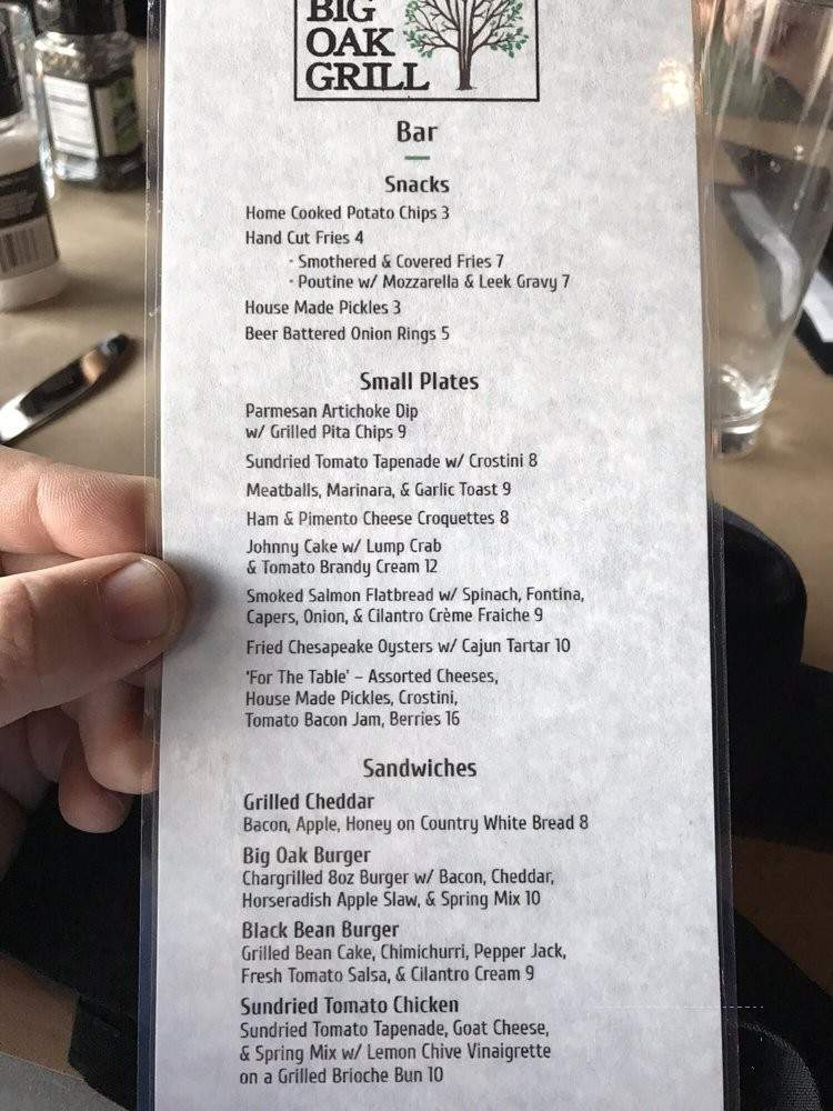 Big Oak Grill - Chester, VA menu_pic
