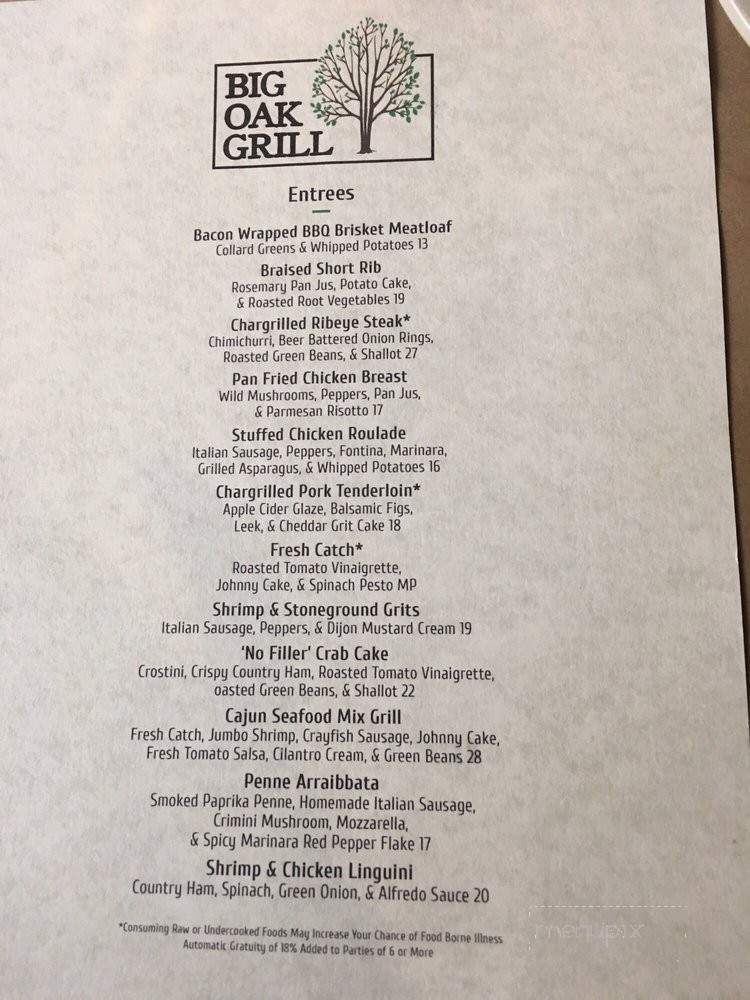 Big Oak Grill - Chester, VA menu_pic