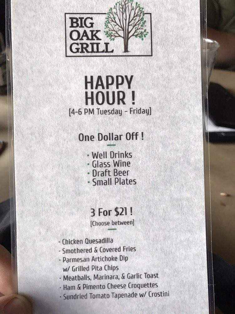 Big Oak Grill - Chester, VA menu_pic