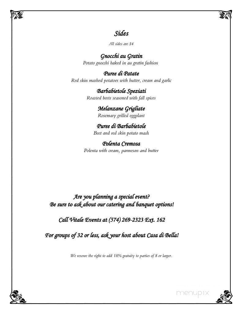 Bella Vitale Italian Eatery - Warsaw, IN menu_pic