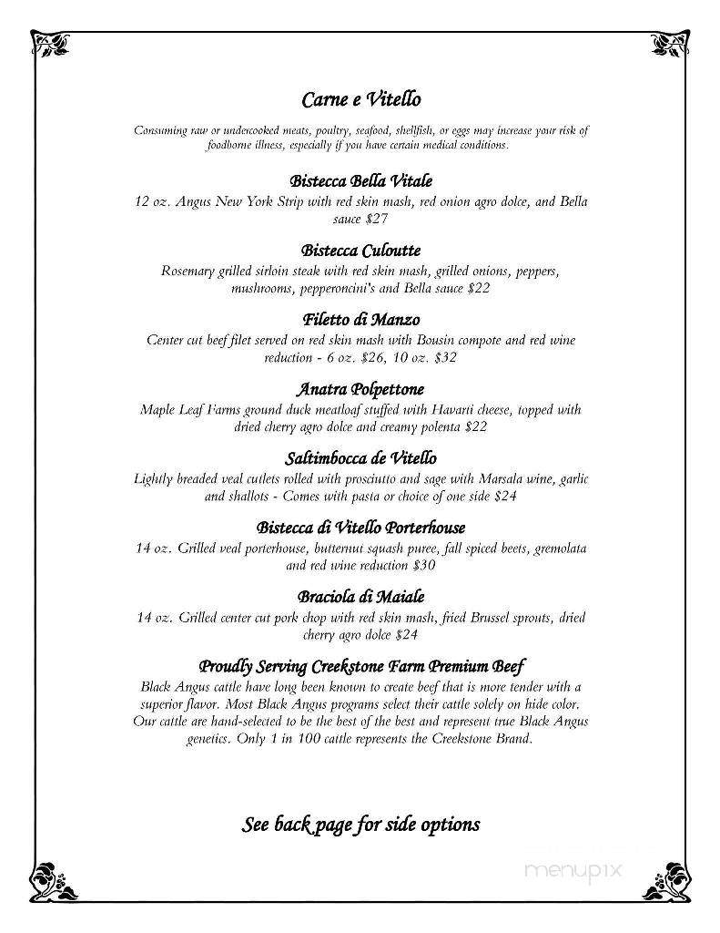 Bella Vitale Italian Eatery - Warsaw, IN menu_pic