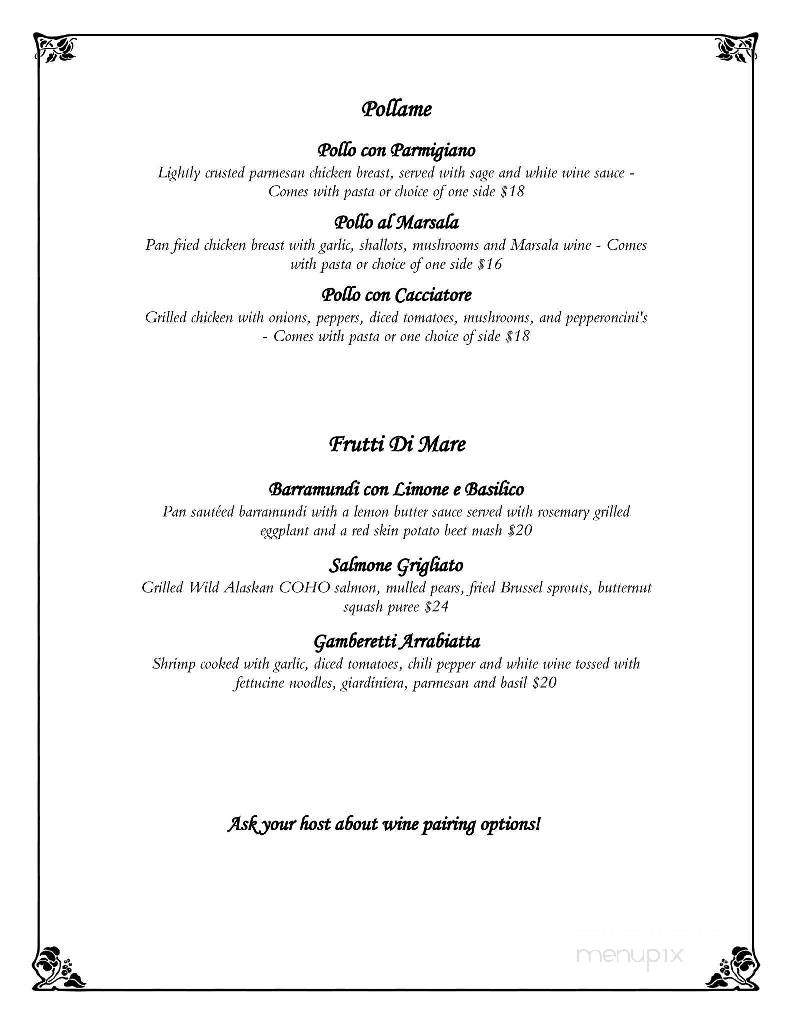 Bella Vitale Italian Eatery - Warsaw, IN menu_pic