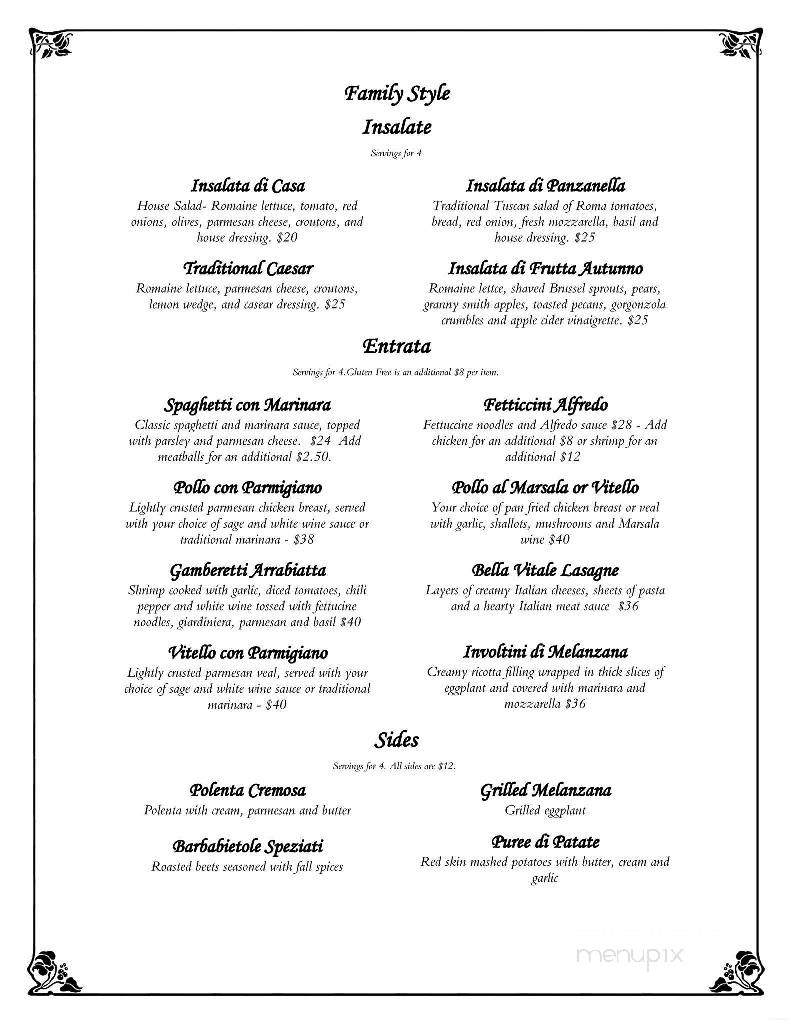 Bella Vitale Italian Eatery - Warsaw, IN menu_pic