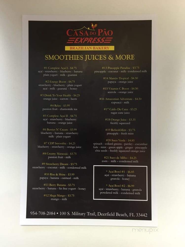 Casa Do Pao Express - Deerfield Beach, FL menu_pic