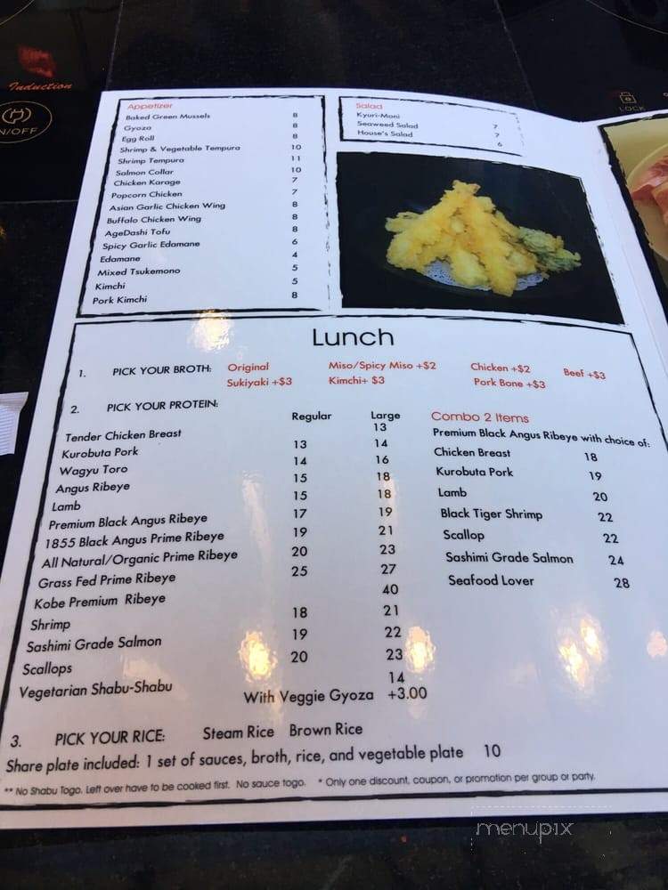 Oyu Shabu - Mission Viejo, CA menu_pic