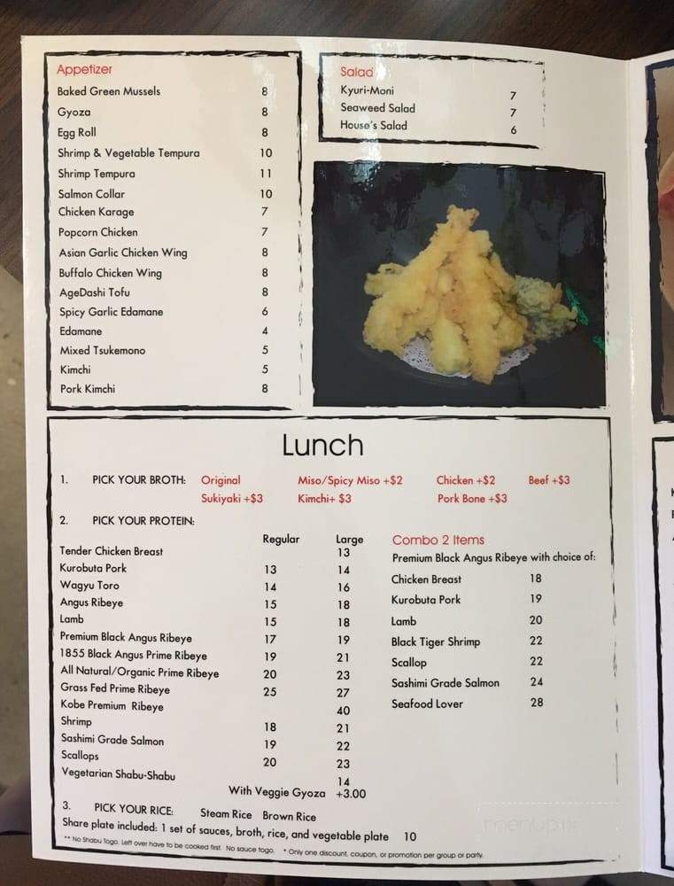 Oyu Shabu - Mission Viejo, CA menu_pic