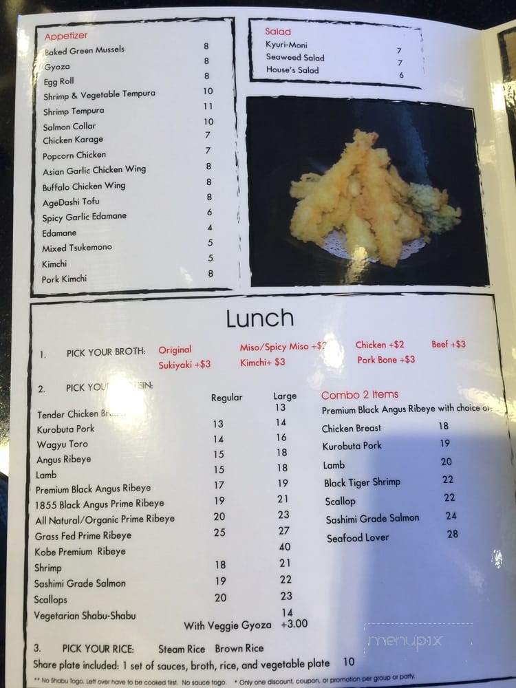 Oyu Shabu - Mission Viejo, CA menu_pic