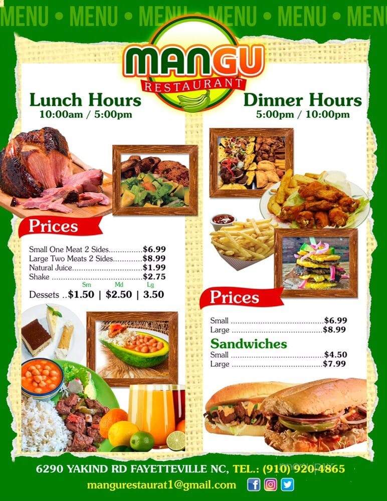 Mangu - Fayetteville, NC menu_pic