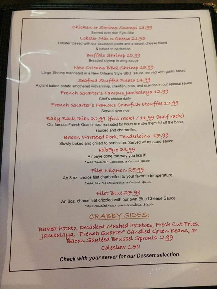 Crabby Ron's - Pub and Eatery - Dallas, PA menu_pic