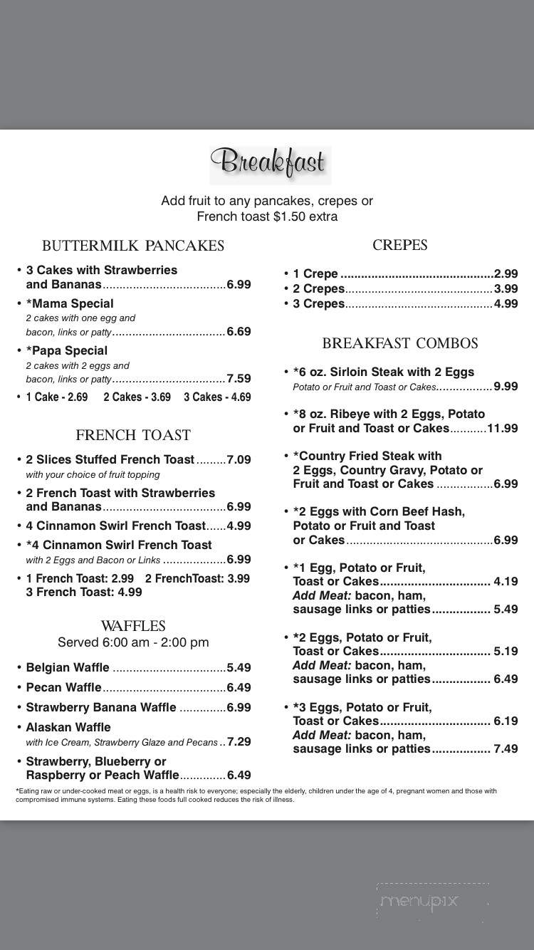 Nora's Family Restaurant - Marshfield, WI menu_pic