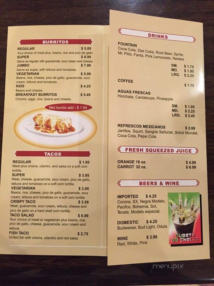 Taqueria Garibaldi - Sacramento, CA menu_pic