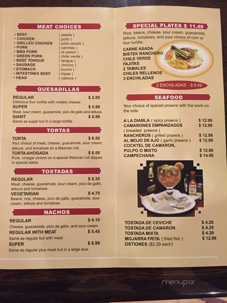 Taqueria Garibaldi - Sacramento, CA menu_pic