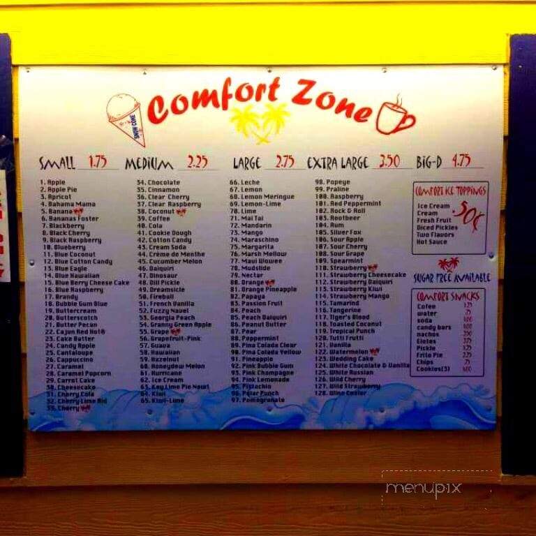 The Comfort Zone - Irving, TX menu_pic