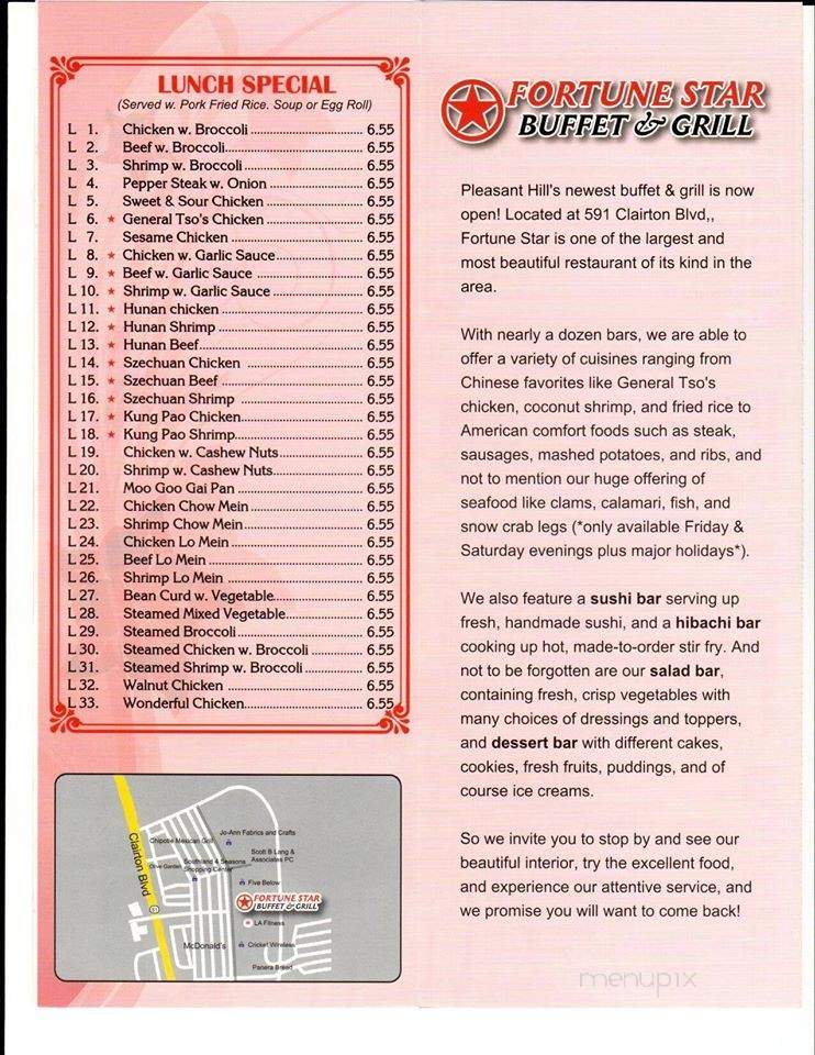 Fortune Star Buffet & Grill - Pleasant Hills, PA menu_pic