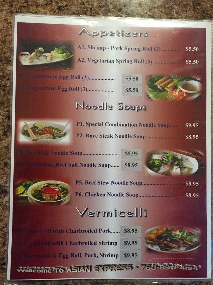 /28581410/Asian-Express-Pho-and-Sandwich-Menu-Calexico-CA - Calexico, CA