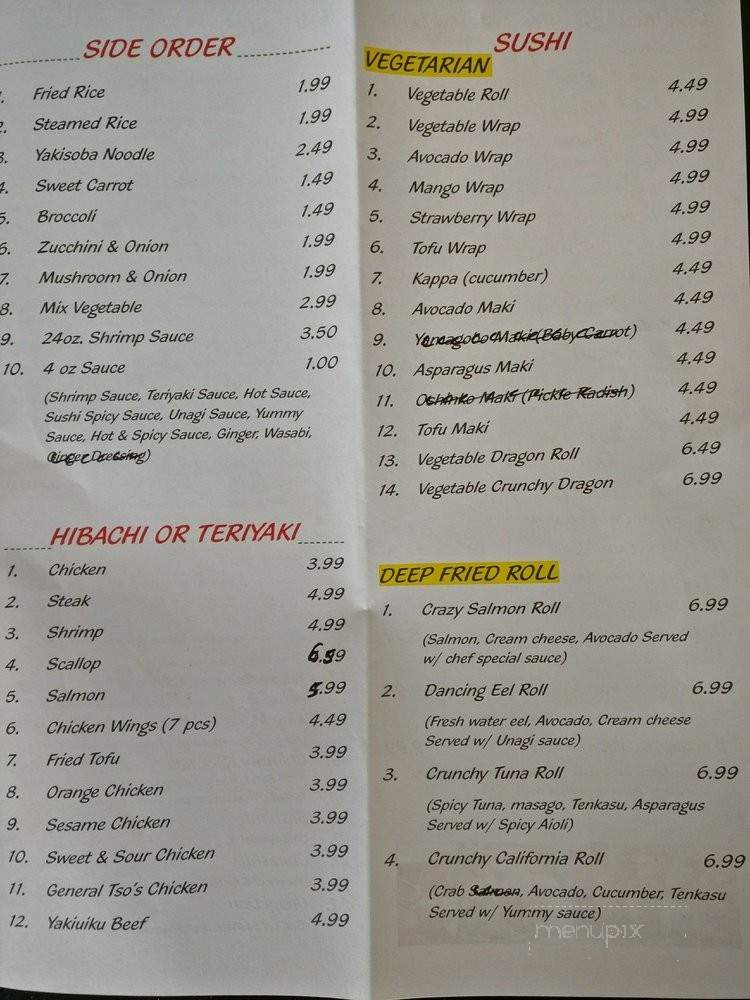 Shinsen Express - Fletcher, NC menu_pic