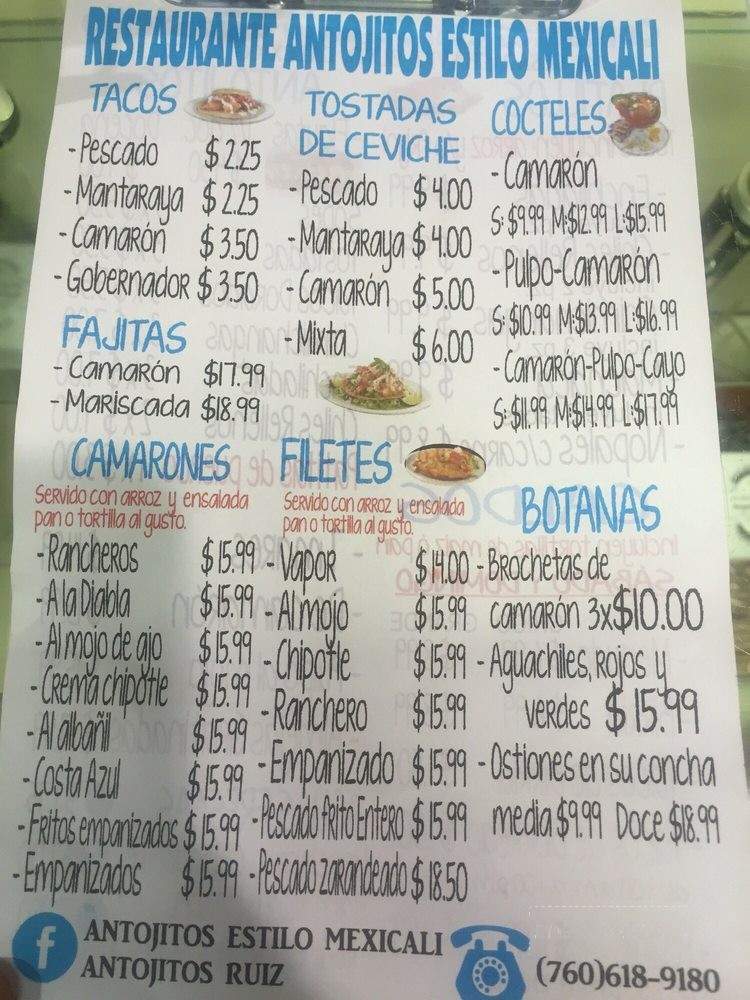 Restaurante Antojitos Estilo Mexicali - Calexico, CA menu_pic