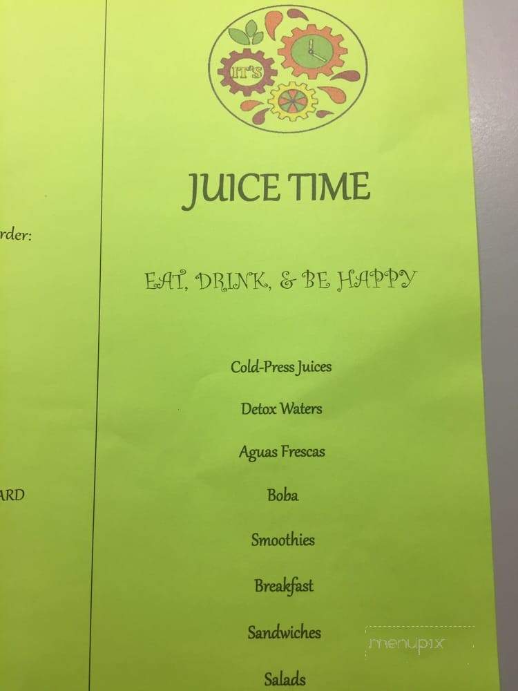 It's Juice Time - Los Angeles, CA menu_pic