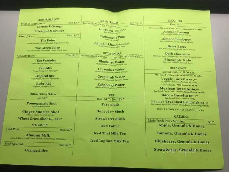It's Juice Time - Los Angeles, CA menu_pic