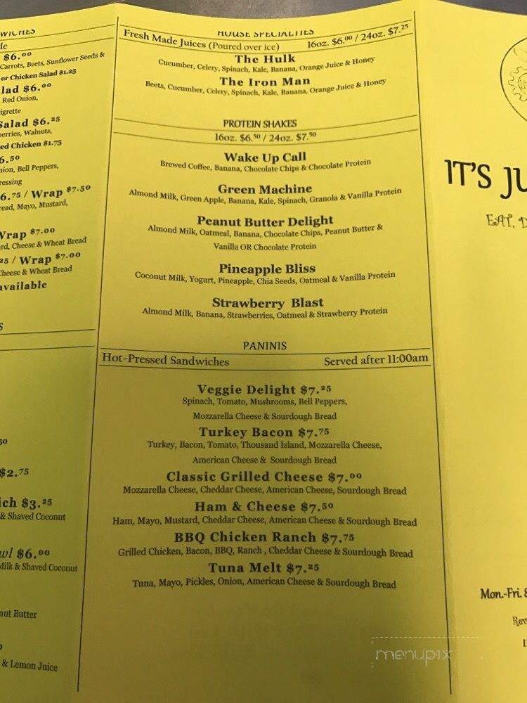 It's Juice Time - Los Angeles, CA menu_pic