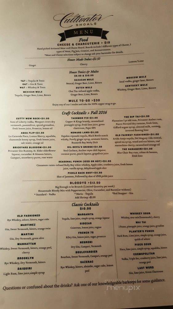 Cultivator Shoals - New Bedford, MA menu_pic