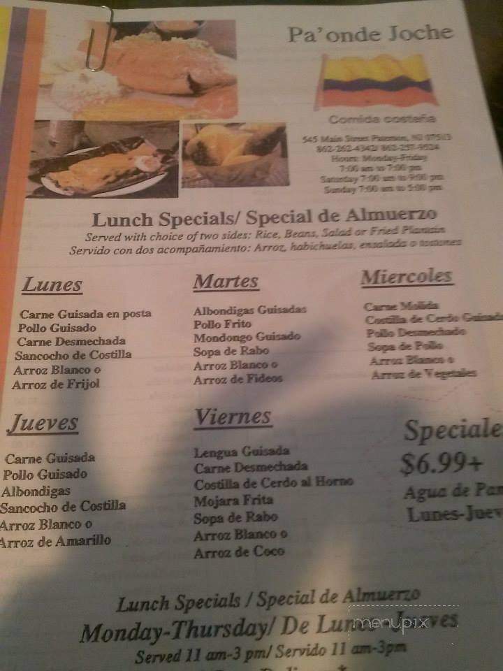 Pa'onde Joche - Paterson, NJ menu_pic
