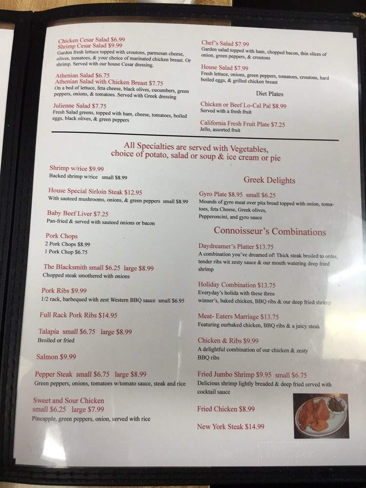 Filis Cafe - Cudahy, WI menu_pic