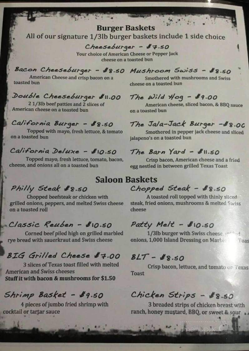 Silver Prairie Saloon - McLeod, ND menu_pic