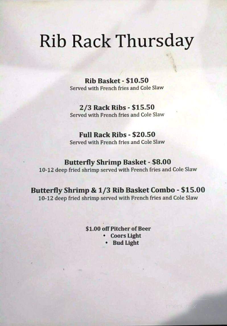 Silver Prairie Saloon - McLeod, ND menu_pic